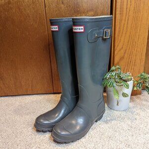 Hunter Original Tall Gloss Grey Rain Boots